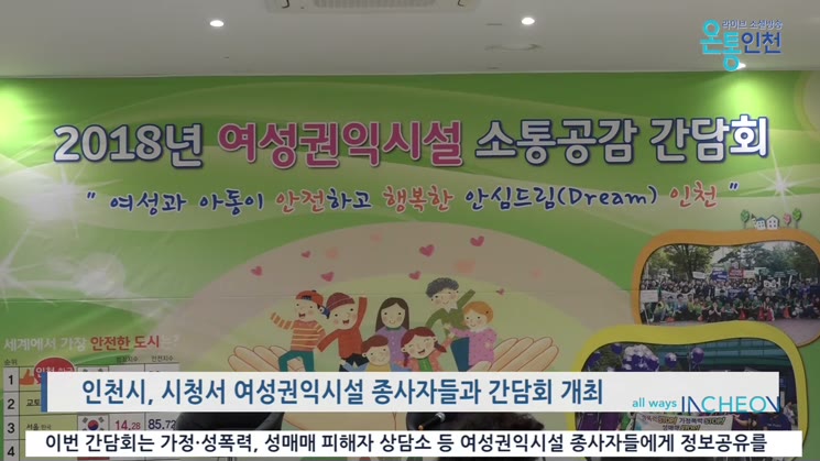 여성 안전 지킴이 인천, 여성권익시설 종사자 간담회 개최